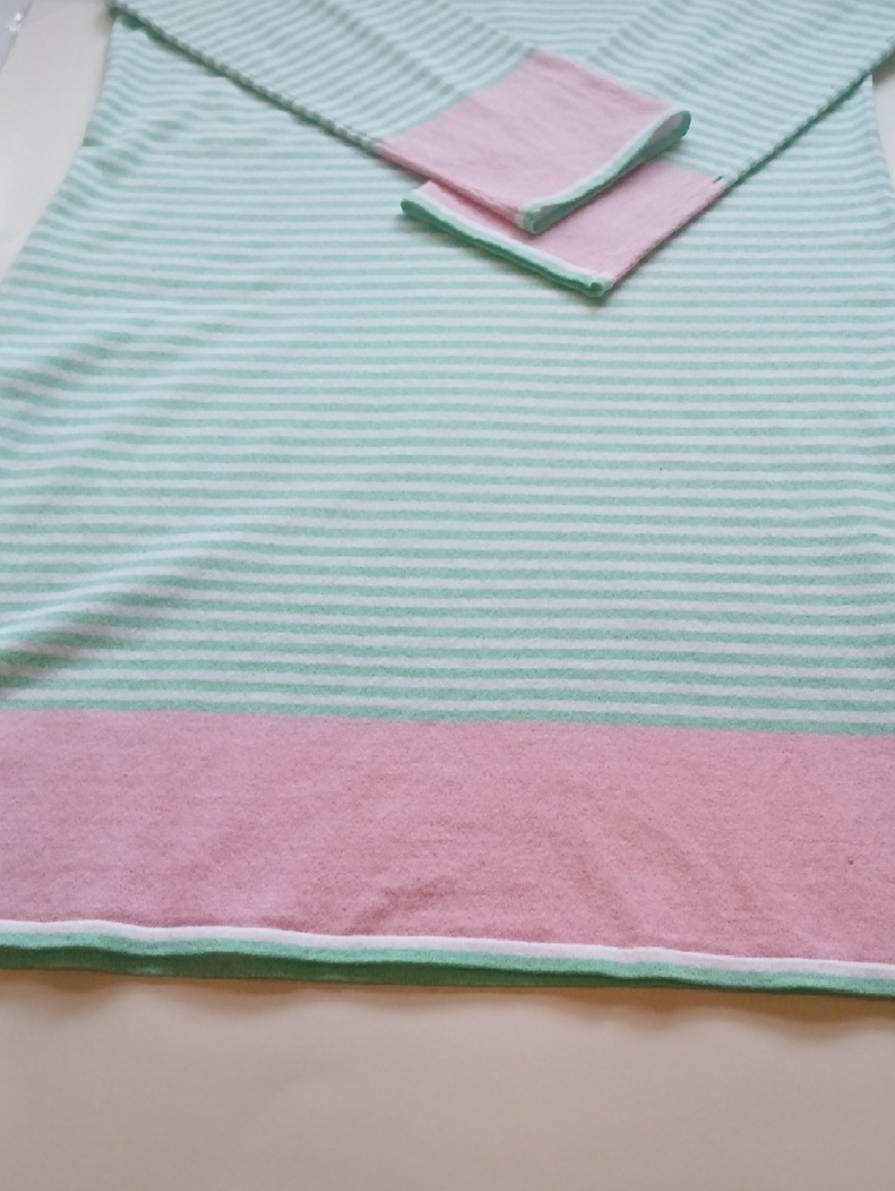 Sail to Sable Mint, Pink and White Striped Knit Dress Size M - Picture 6 of 9